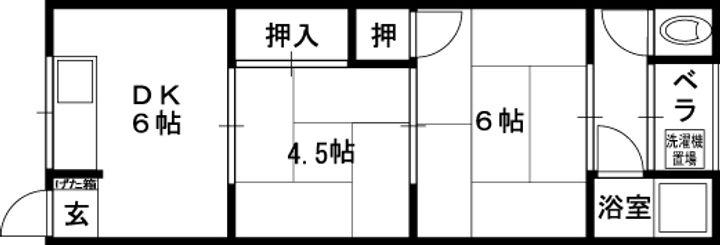 大阪府八尾市八尾木北3丁目の賃貸マンション202の間取り