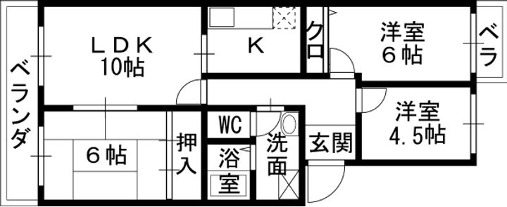 大阪府八尾市山本町南8丁目の賃貸マンションの間取り