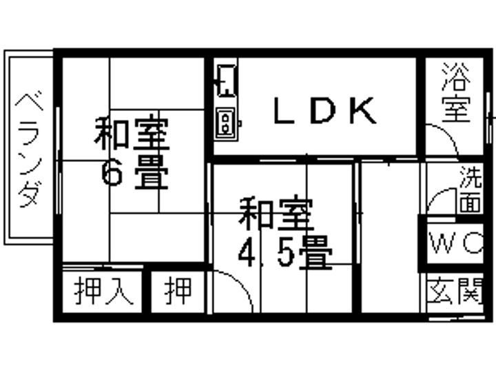 大阪府八尾市松山町2丁目の賃貸マンション304の間取り