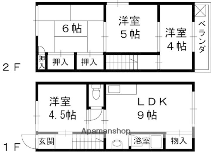 大阪府堺市中区土師町2丁(一戸建)の賃貸物件の間取り