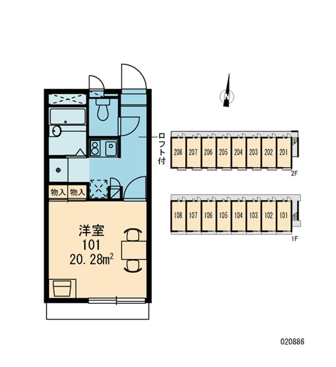 レオパレス八雲西の間取り