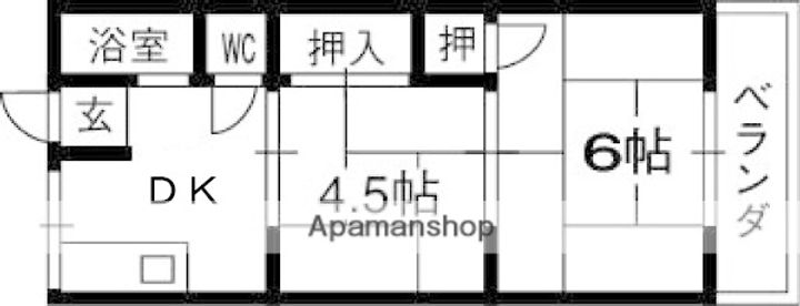 大阪府八尾市西山本町6丁目の賃貸マンションの間取り