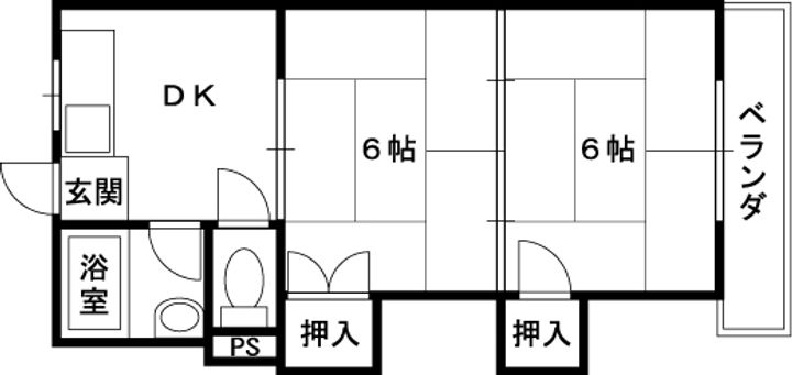 大阪府八尾市山本町北2丁目の賃貸マンションの間取り