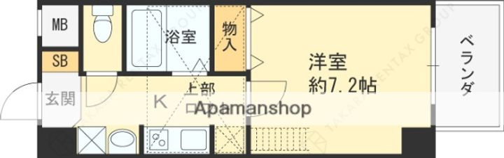 大阪府大阪市北区東天満2丁目の賃貸マンションの間取り