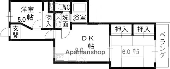 大阪府大阪市鶴見区今津南4丁目の賃貸マンションの間取り