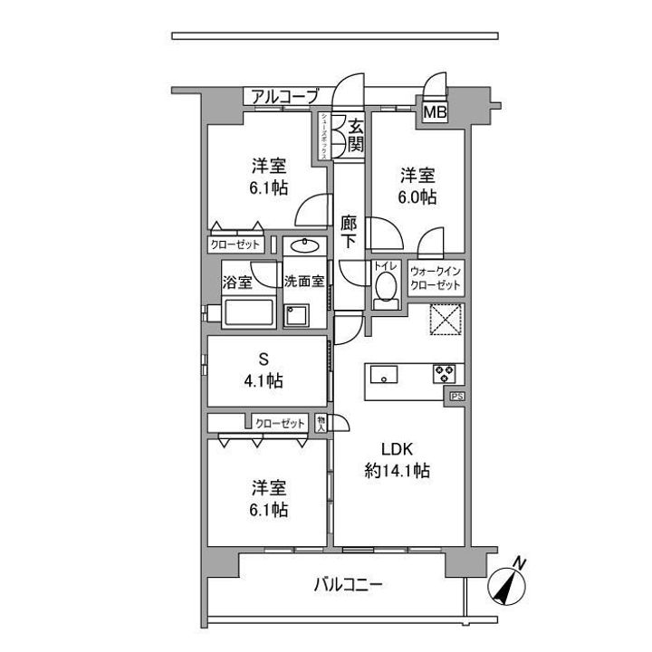 アルファステイツ西神中央Ⅱ406の間取り