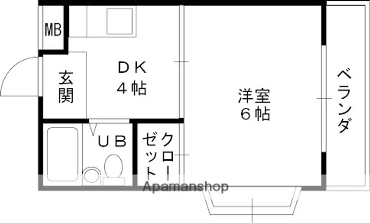 大阪府高槻市富田町5丁目の賃貸マンションの間取り