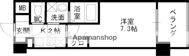 大阪府大阪市福島区海老江7丁目の賃貸マンションの間取り