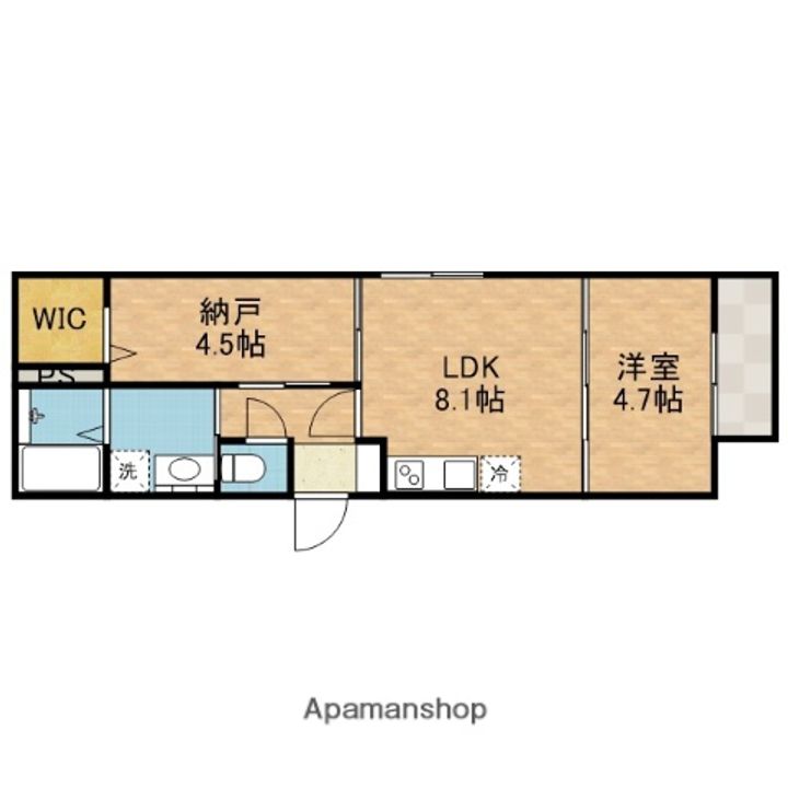大阪府吹田市山田北の賃貸アパートの間取り