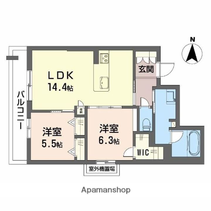 大阪府茨木市宮元町の賃貸マンションの間取り