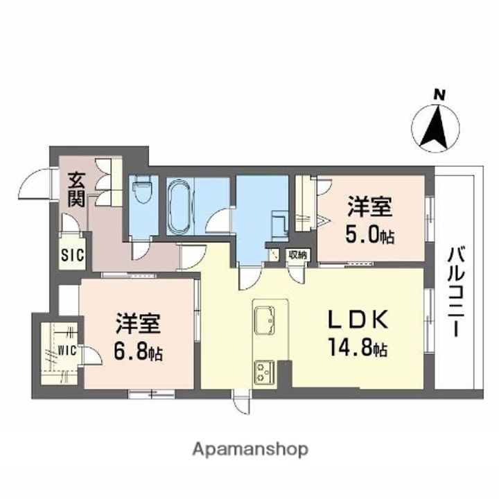 大阪府茨木市宮元町の賃貸マンションの間取り