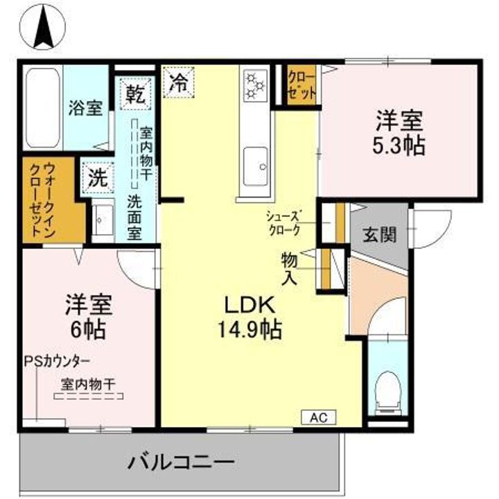 D-residence下田部A棟の間取り