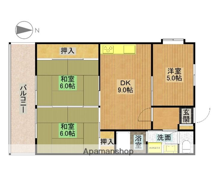 大阪府豊中市熊野町4丁目の賃貸マンションの間取り
