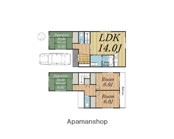大阪府豊中市原田元町1丁目(一戸建)の賃貸物件の間取り