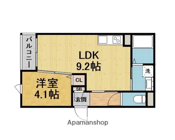 大阪府豊中市岡上の町4丁目の賃貸アパート103の間取り