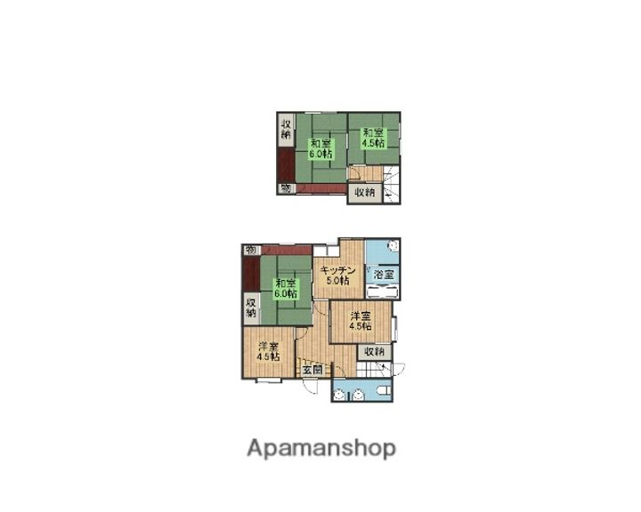 大阪府豊中市庄内西町2丁目(一戸建)の賃貸物件の間取り