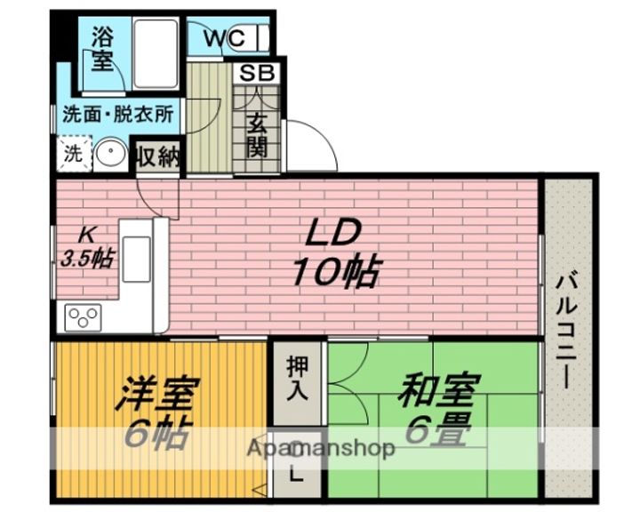 ワンズホーム大道D-1の間取り