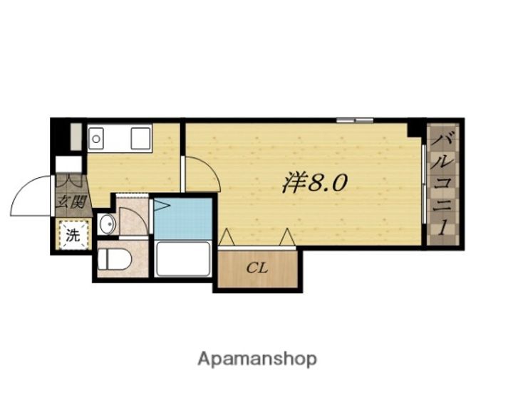 大阪府枚方市津田駅前1丁目の賃貸マンションの間取り