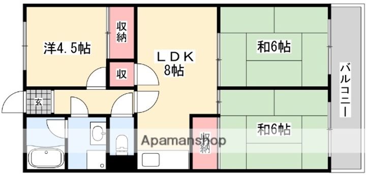 マンション備前A棟の間取り
