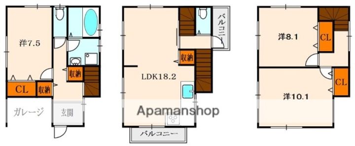 大阪府枚方市甲斐田町(一戸建)の賃貸物件の間取り