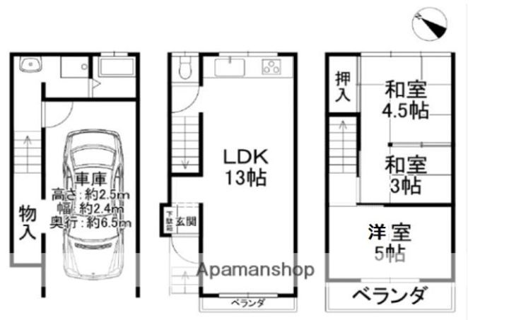 大阪府枚方市津田東町2丁目(一戸建)の賃貸物件の間取り