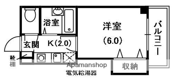大阪府寝屋川市高宮新町の賃貸マンションの間取り