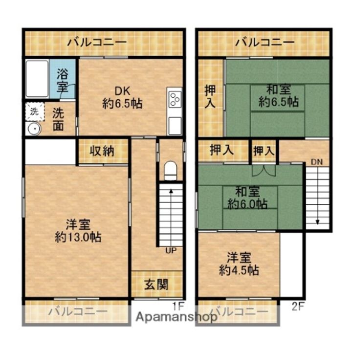 大阪府寝屋川市国松町(一戸建)の賃貸物件の間取り