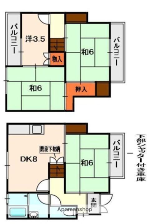 大阪府枚方市招提南町1丁目(一戸建)の賃貸物件の間取り