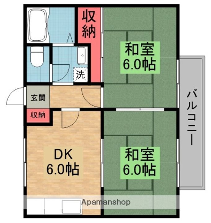 大阪府枚方市田口1丁目の賃貸アパートの間取り
