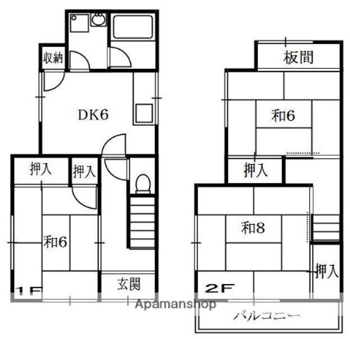 大阪府枚方市高田2丁目(一戸建)の賃貸物件の間取り