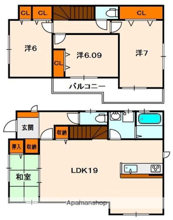 大阪府枚方市西船橋1丁目(一戸建)の賃貸物件の間取り