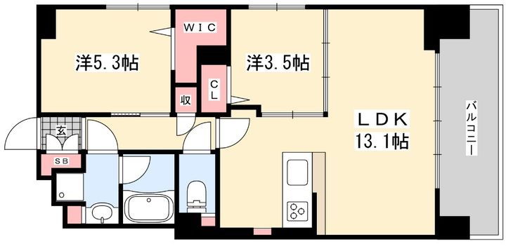プレミアムコート千里丘0503の間取り