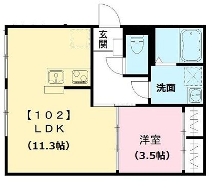 ユアメゾン千舟102号室の間取り