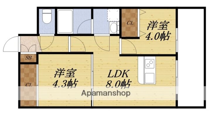 ウインドヒル三国の間取り
