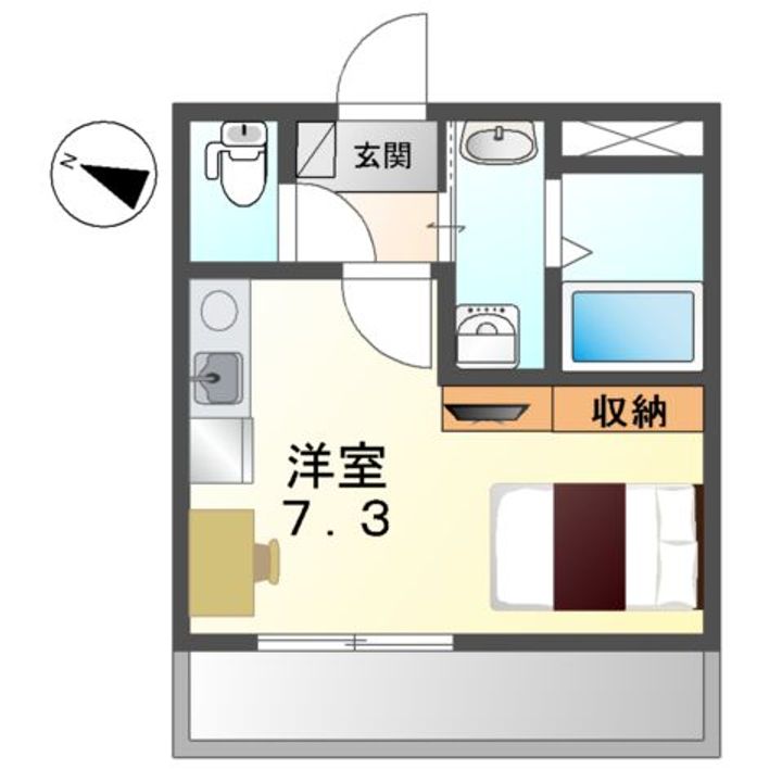 リバパレス靭公園405の間取り