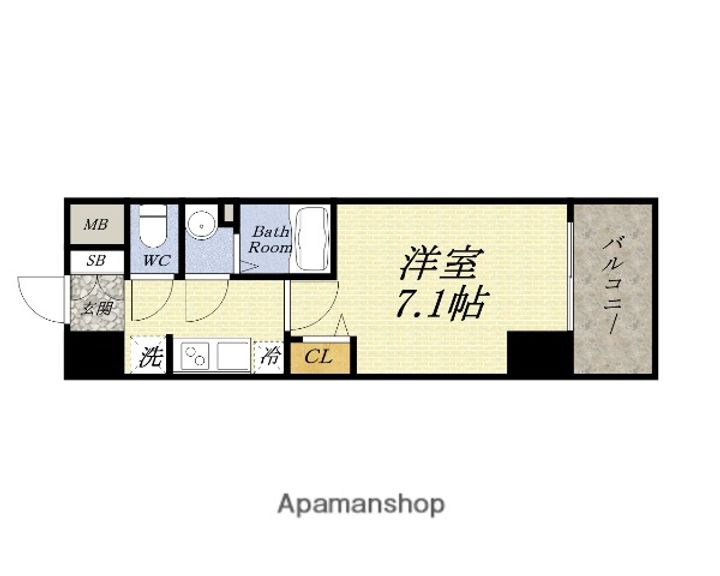 プレサンスOSAKA DOMECITYクロスティの間取り