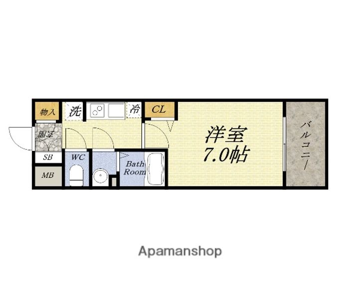 プレサンスOSAKA DOMECITYクロスティの間取り