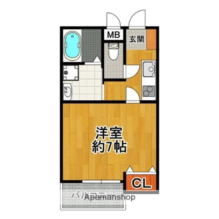 大阪府大阪市此花区伝法4丁目の賃貸アパートの間取り