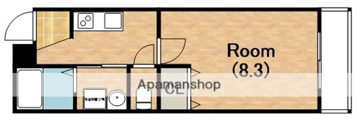 大阪府大阪市東住吉区鷹合1丁目の賃貸アパート302の間取り