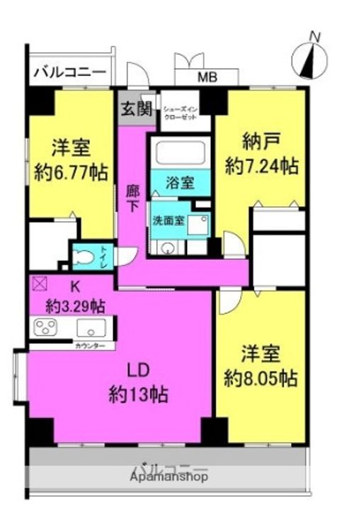 大阪府大阪市北区本庄西2丁目の賃貸マンションの間取り