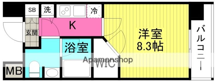 大阪府大阪市福島区福島4丁目の賃貸マンションの間取り
