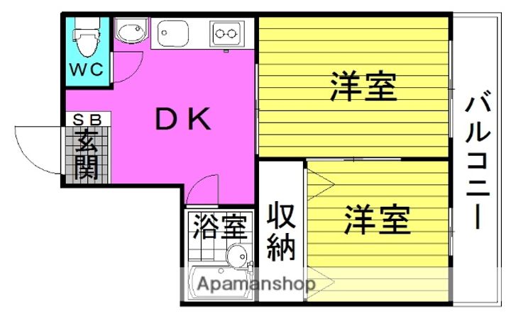 大阪府大阪市北区中津6丁目の賃貸マンションの間取り