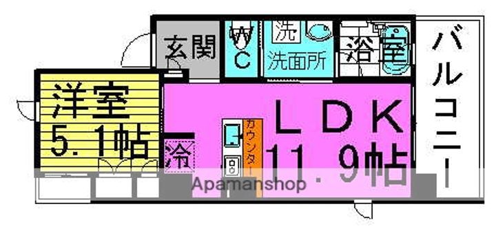 大阪府大阪市北区西天満3丁目の賃貸マンションの間取り