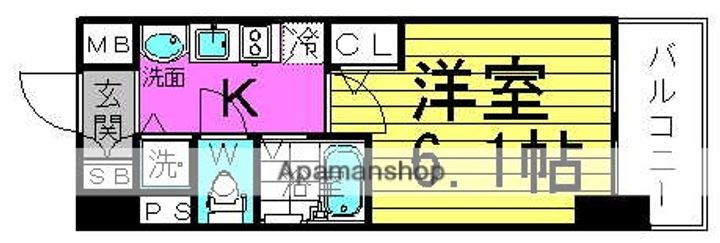 大阪府大阪市北区中津3丁目の賃貸マンションの間取り
