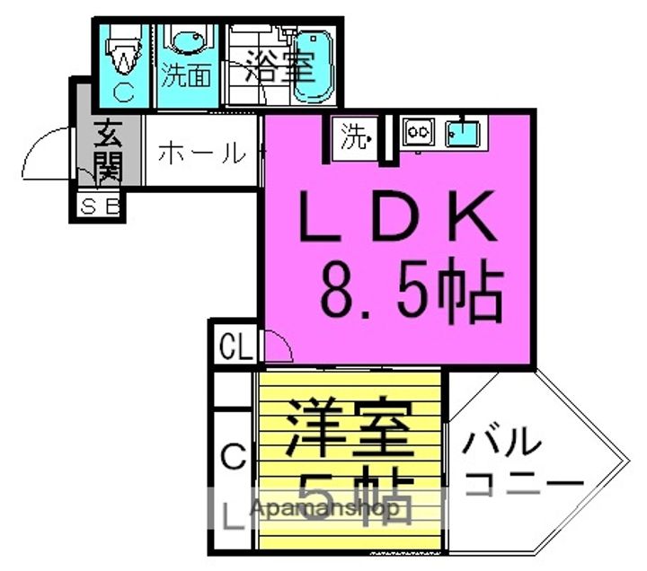 大阪府大阪市北区天満2丁目の賃貸マンションの間取り