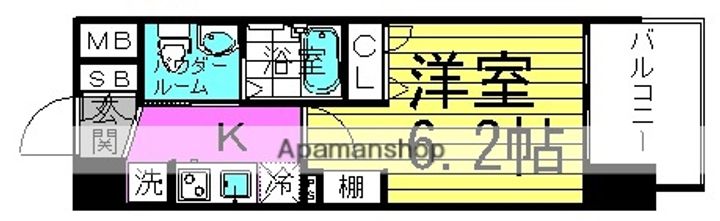 大阪府大阪市北区中崎西4丁目の賃貸マンションの間取り