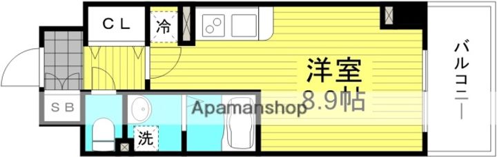 大阪府大阪市北区西天満5丁目の賃貸マンションの間取り