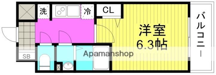 大阪府大阪市北区豊崎6丁目の賃貸マンションの間取り