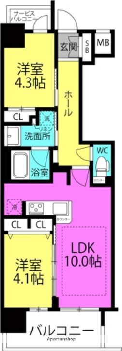 大阪府大阪市北区同心2丁目の賃貸マンションの間取り