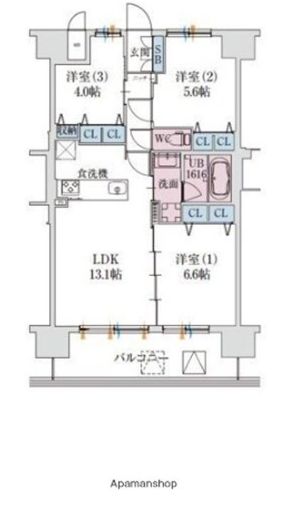 大阪府大阪市北区大淀中5丁目の賃貸マンションの間取り